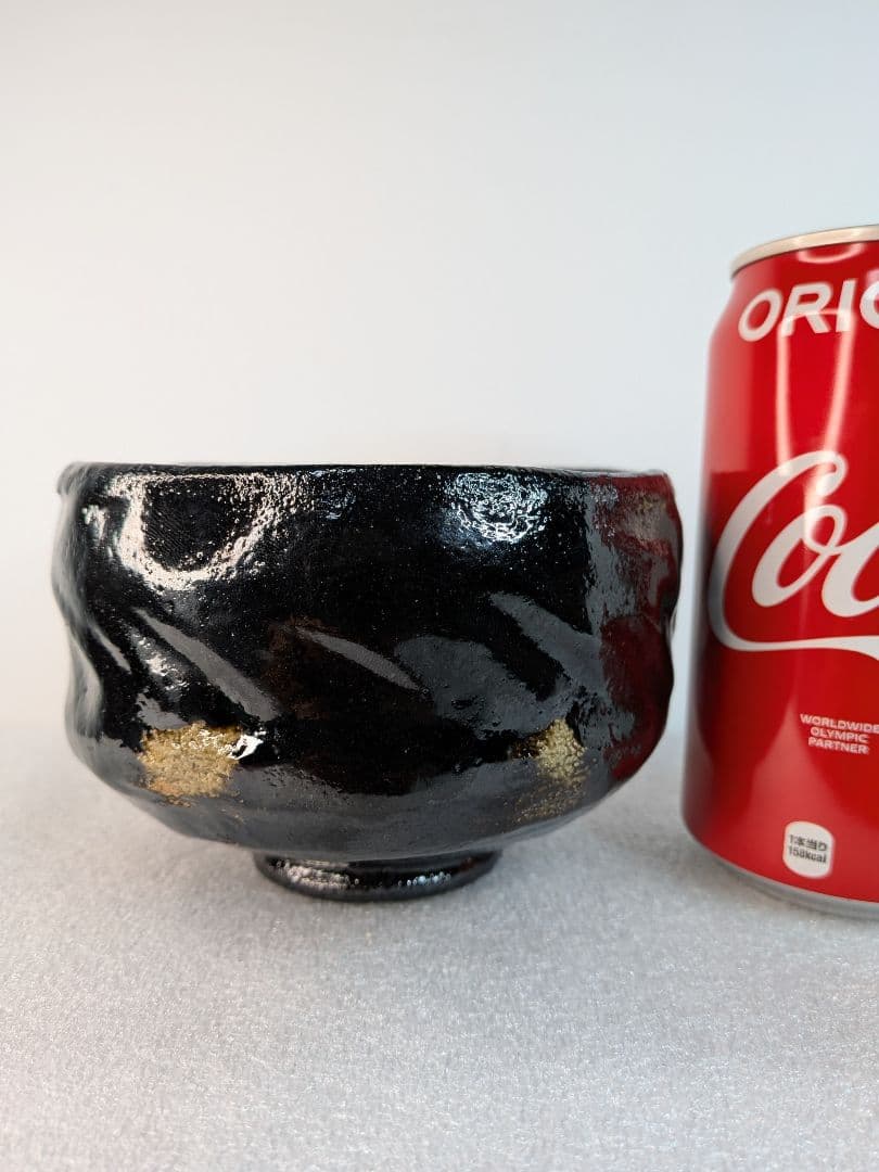 【 茶道具 】 黒楽茶碗／佐々木松楽 造