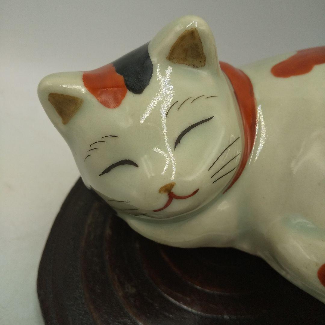 有田焼　円左エ門窯　座り猫　三毛猫　置物　縁起物　ポプリケース