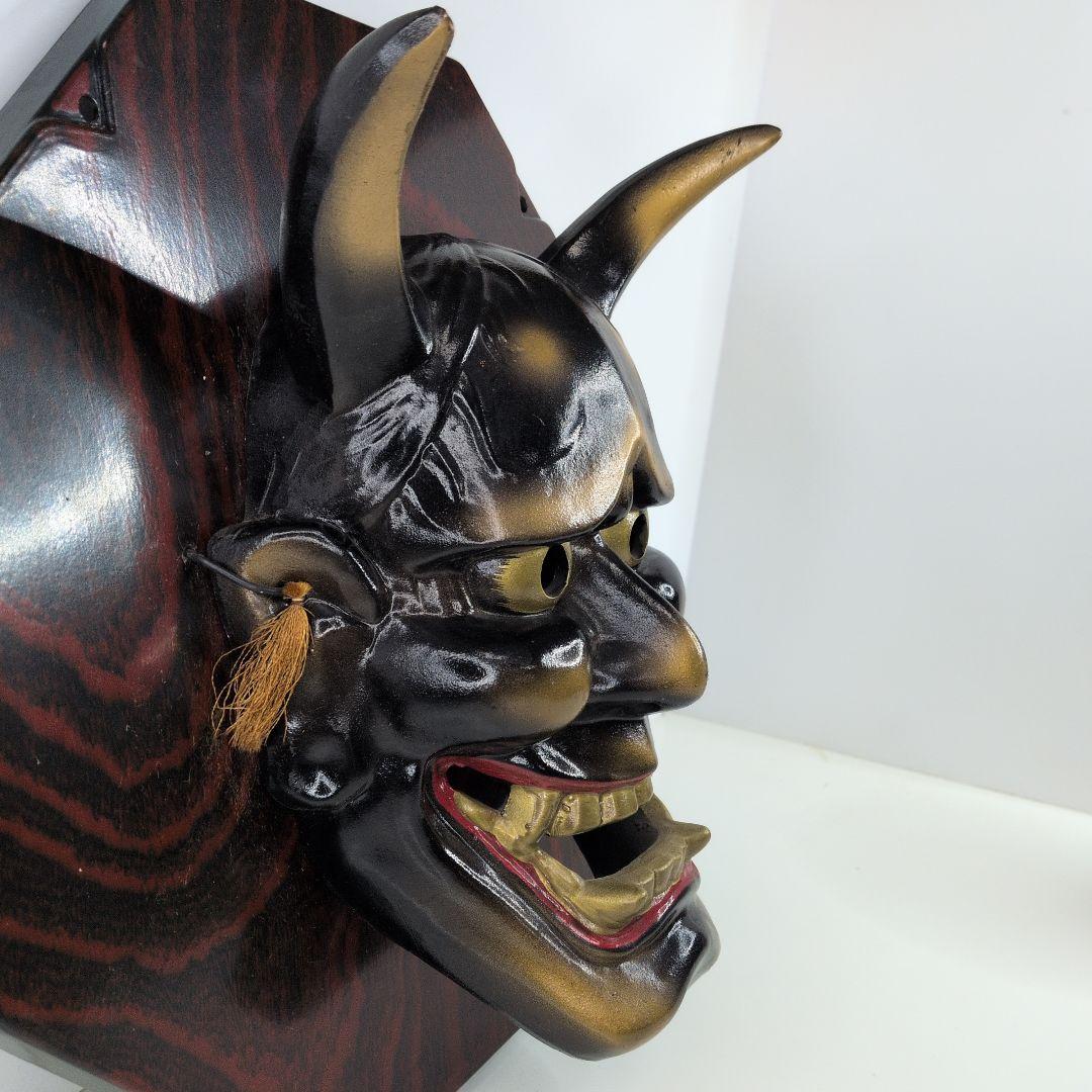 【 美品 】 陶器オブジェ／夜叉／般若／鬼／飾り板／能面／マスク／壁掛け／魔除け