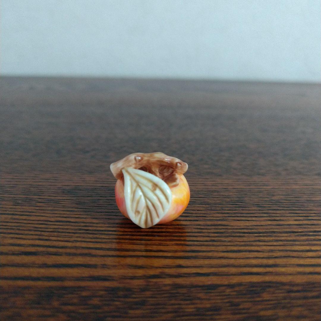 マンモス牙彫　根付　柿と筍　2点