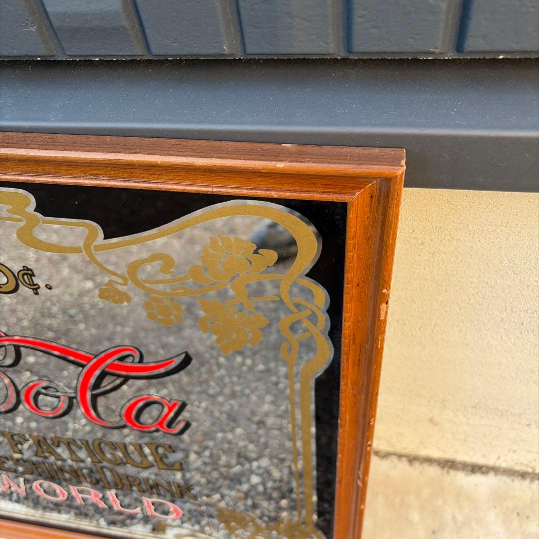 coca-cola コカコーラ パブミラー 鏡 ヴィンテージ レトロ 木枠
