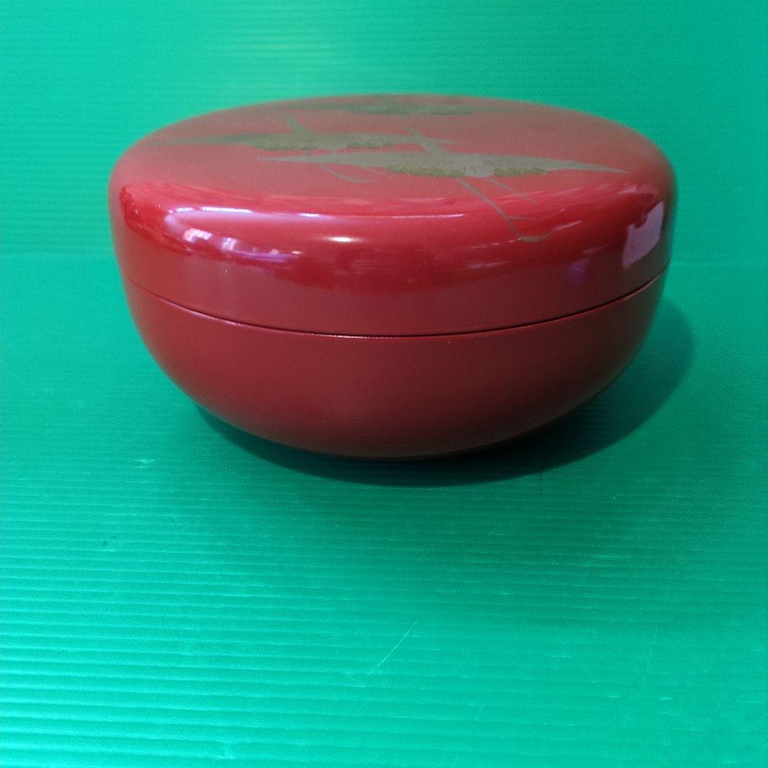 漆器　菓子器　蒔絵　鶴　古道具