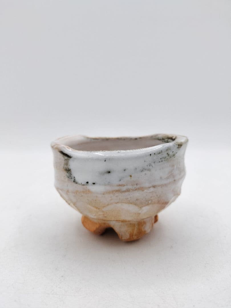d005【新品・未使用】ぐい呑 萩焼 5客入 渋谷泥詩 木箱 茶道具