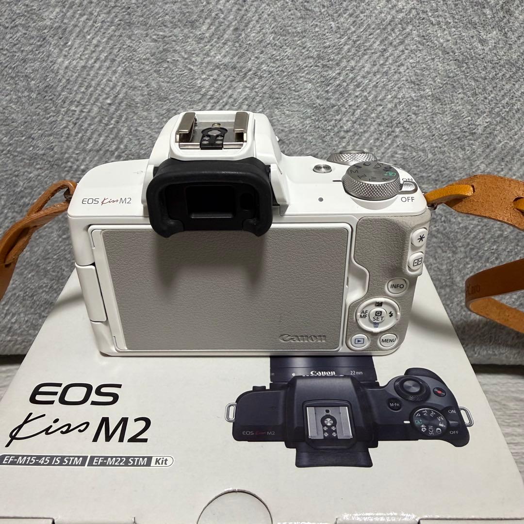 キャノン Canon EOS Kiss M2 ホワイト ダブルレンズ