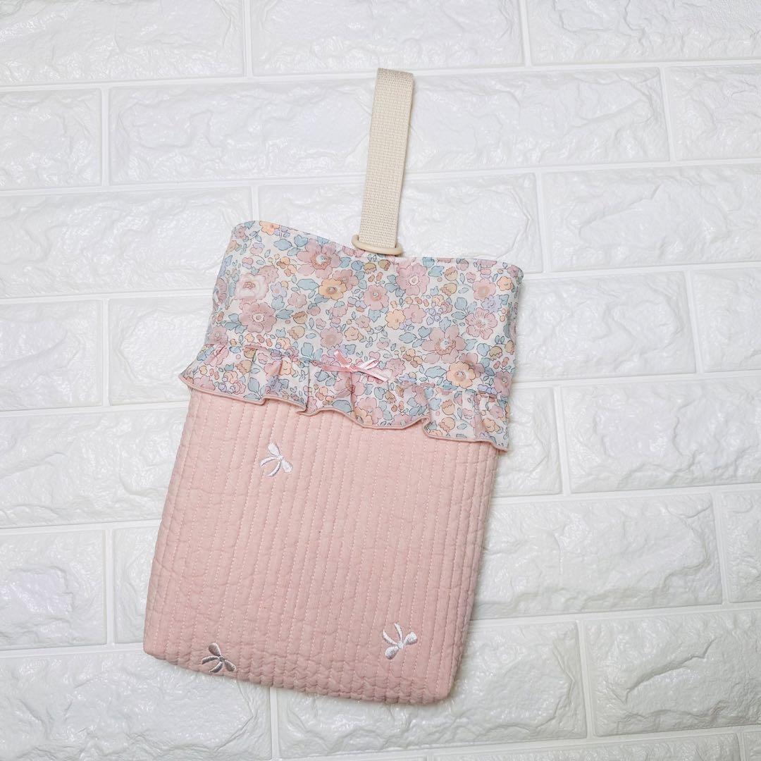 ハンドメイド　レッスンバッグ　リバティ　ベッツィ　くすみピンク　ヌビ　女の子