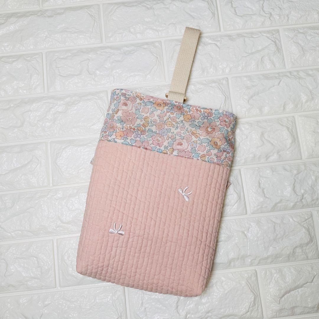ハンドメイド　レッスンバッグ　リバティ　ベッツィ　くすみピンク　ヌビ　女の子
