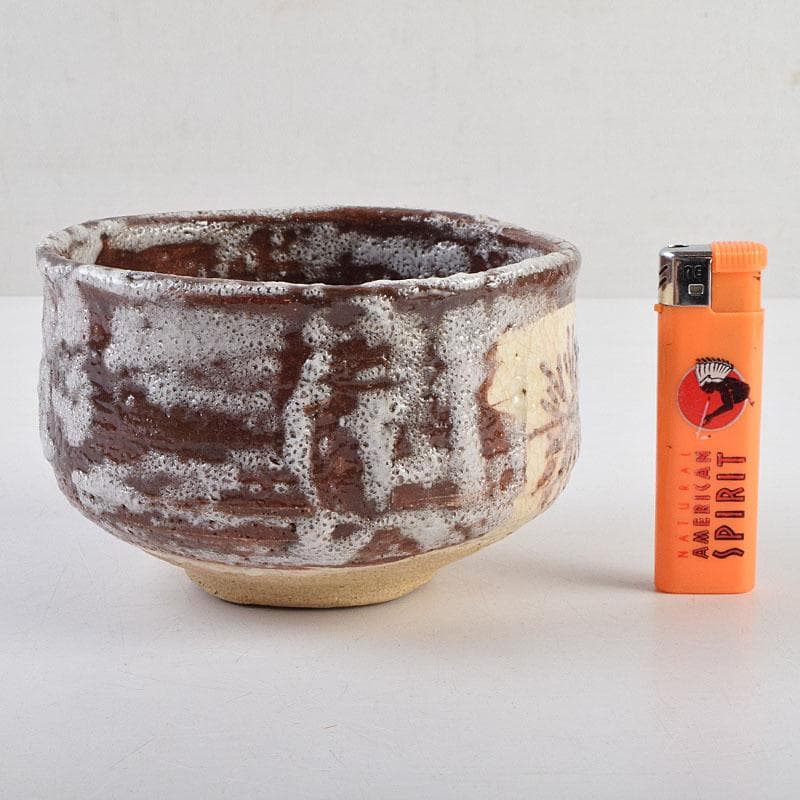 北大路魯山人作　鼠志野　花文　共布共箱　M　R9587