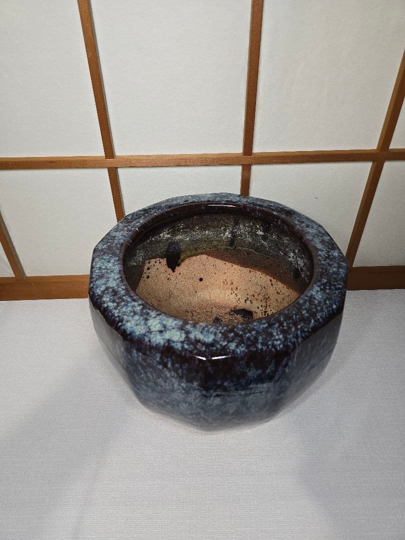 火鉢 陶器 大型 昭和レトロ アンティーク 古民具　金魚鉢 特大 睡蓮鉢 メダカ
