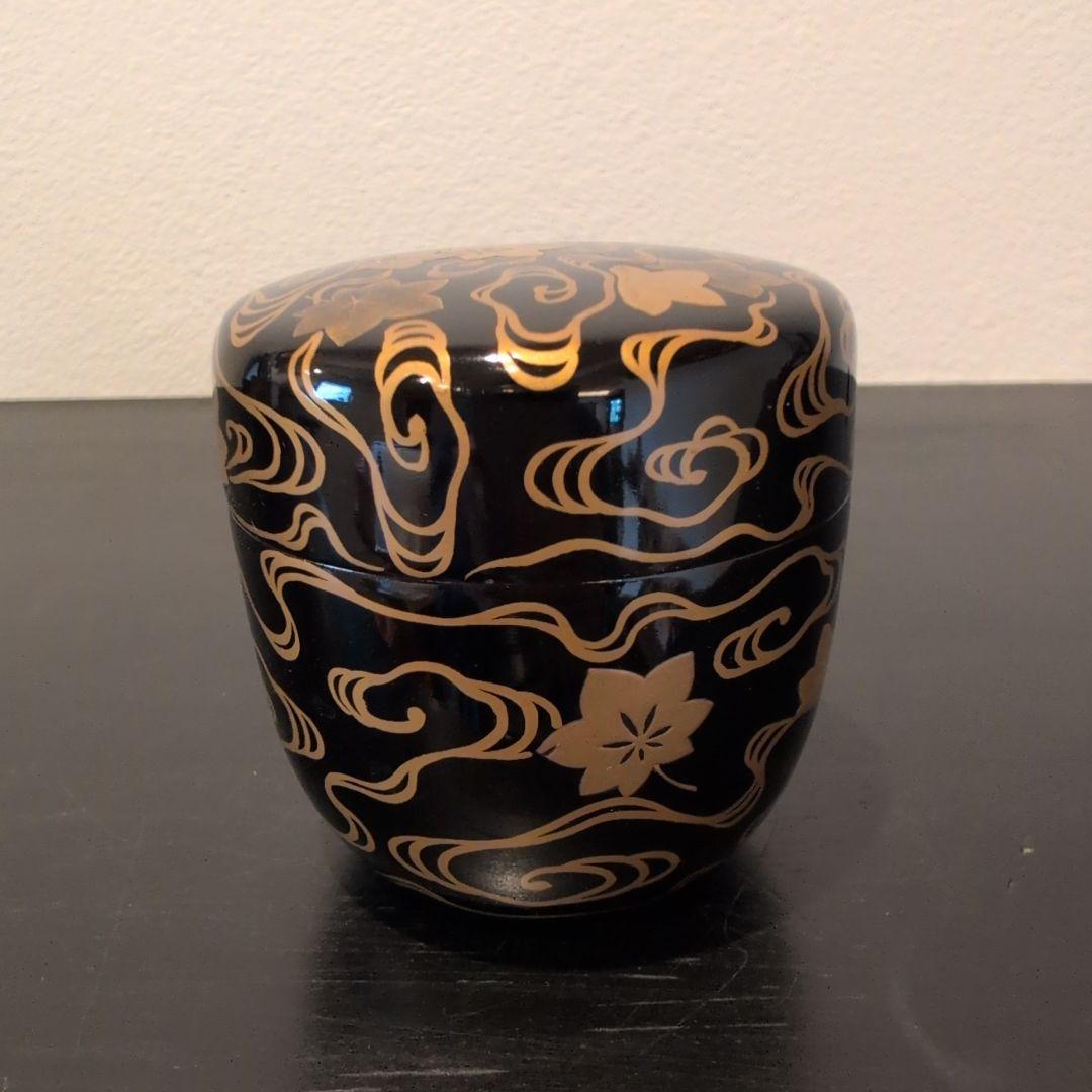 茶道具　棗　雲錦蒔絵　木箱付き