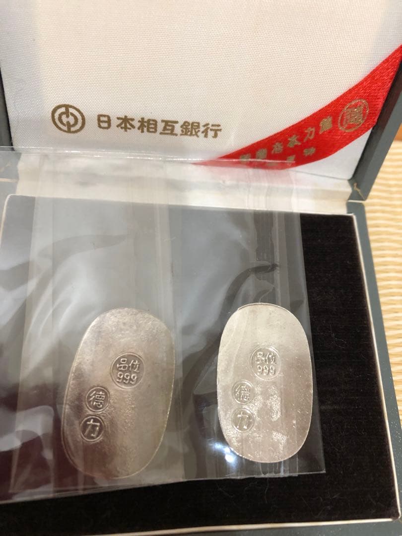 純銀　徳力小判　3.8g x 2枚