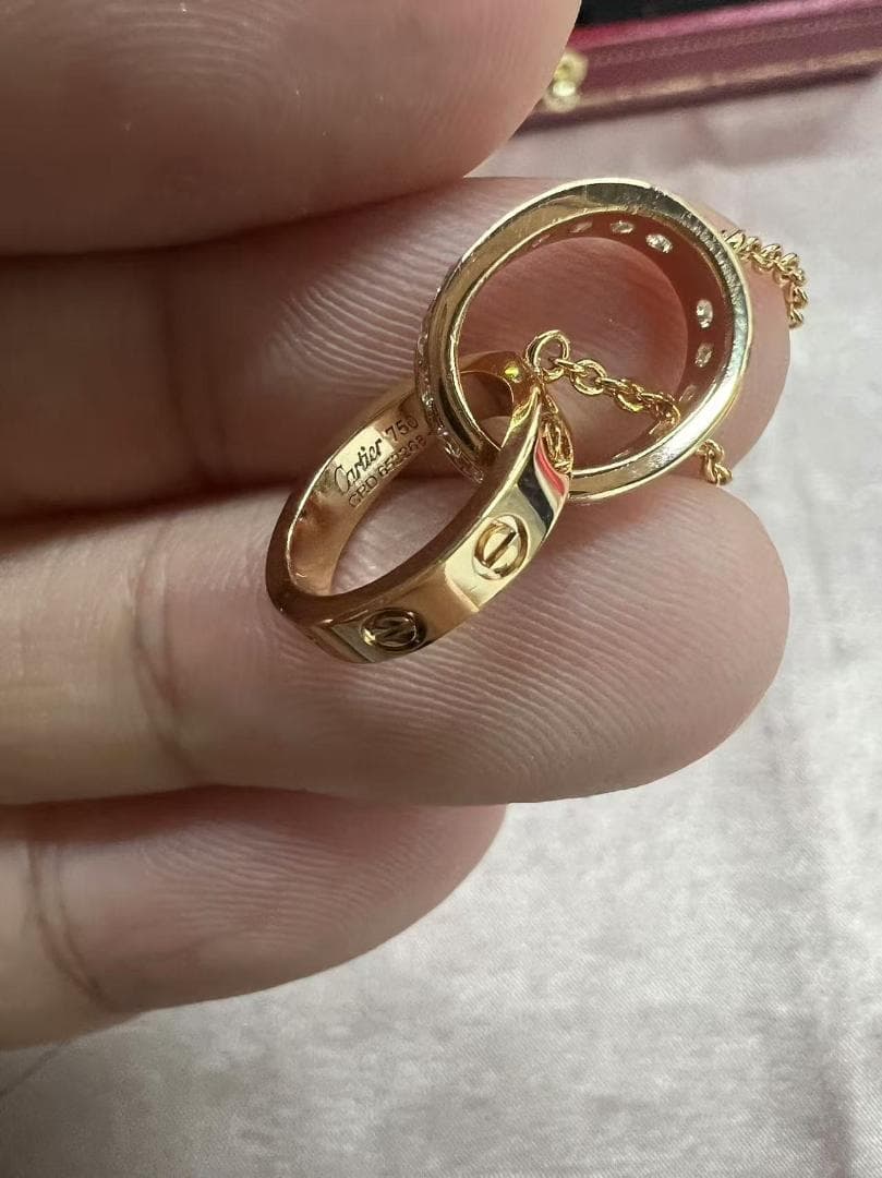 【証明書有】ラブネックレス セミパヴェ LOVE NECKLACE