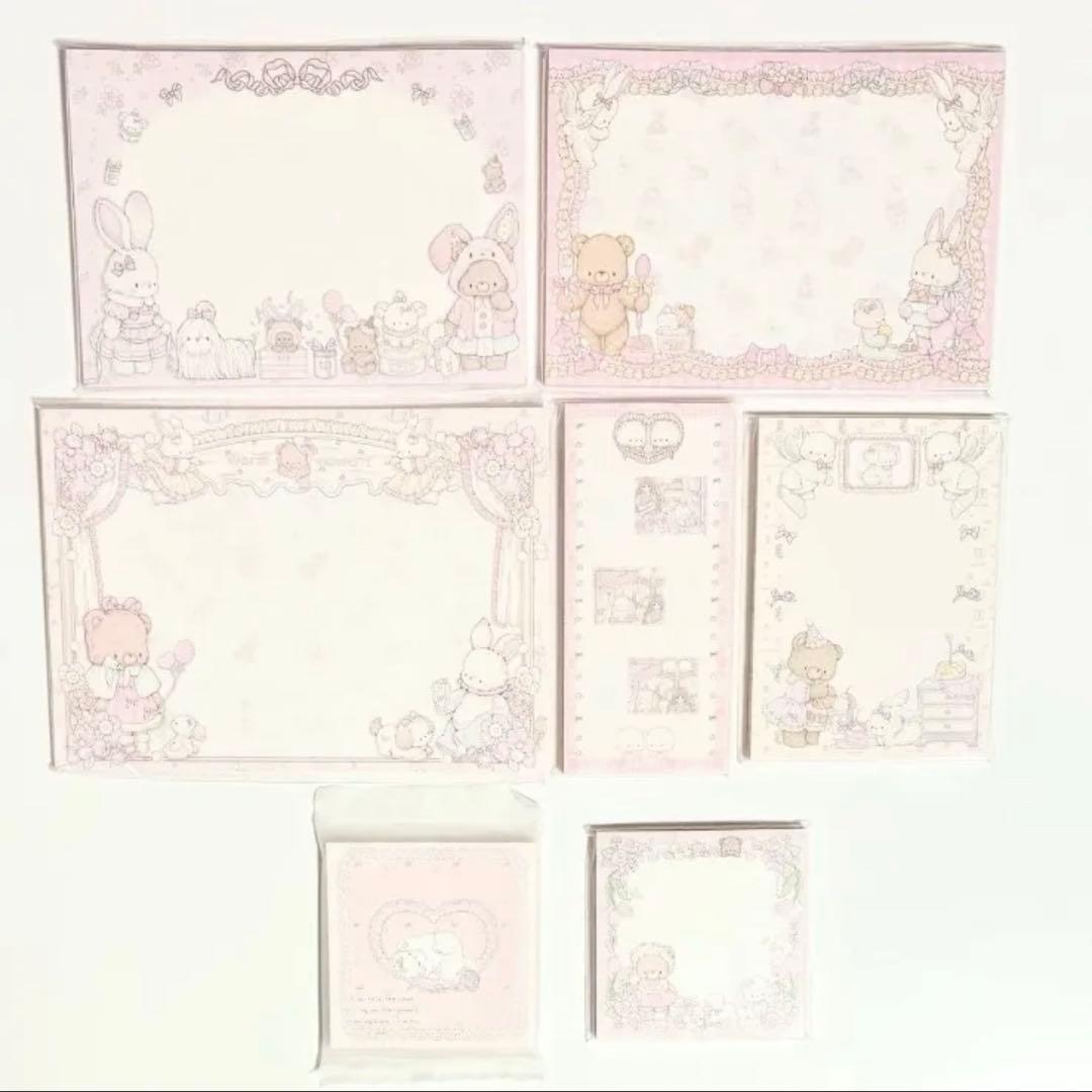 女の子　クマ　ウサギ　メモ　7点セット