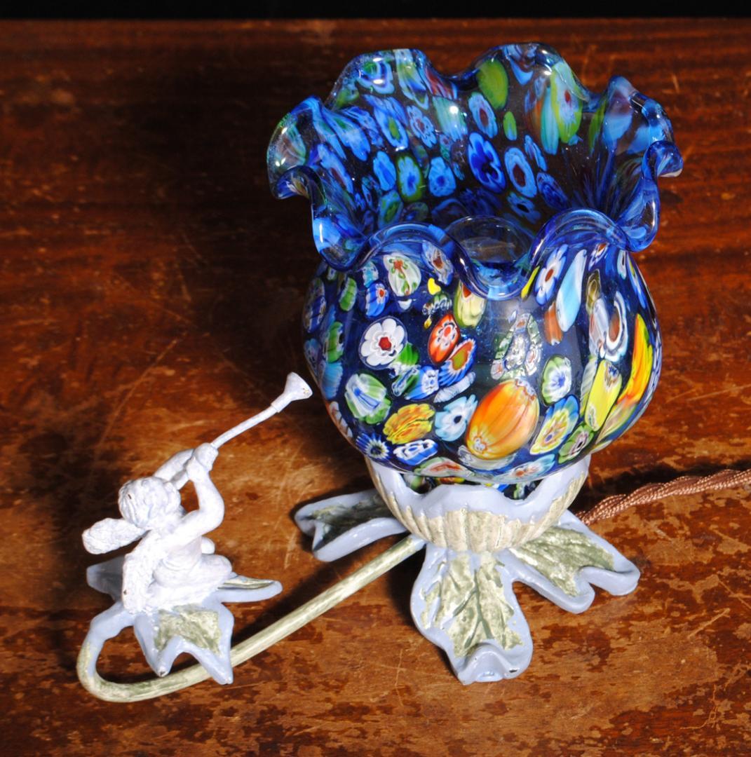 【MURANO】ITALY　ムラノ　ベネチアン　ガラス　希少ランプ作品