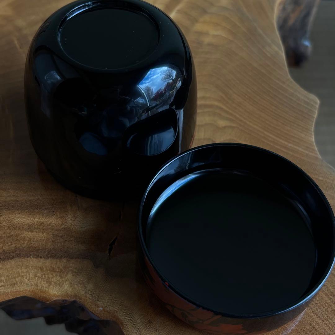 中棗 漆絵 牡丹 作家物 茶道具 共箱