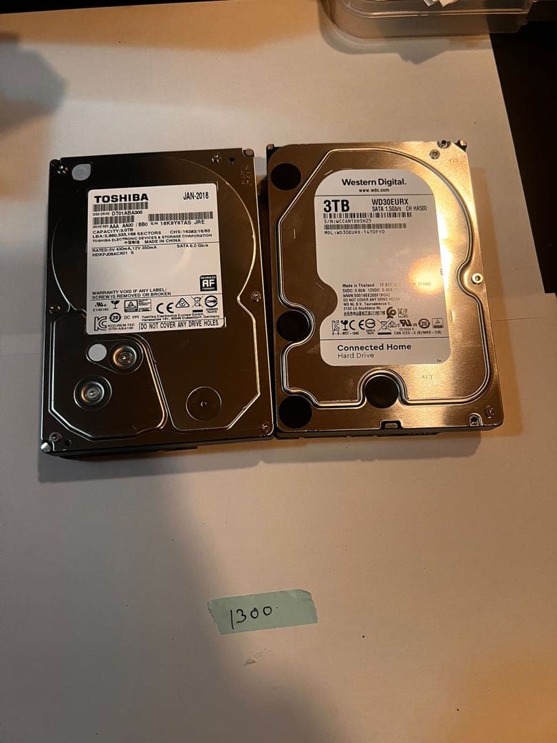 Toshiba & Western Digital 3TB HDDセット