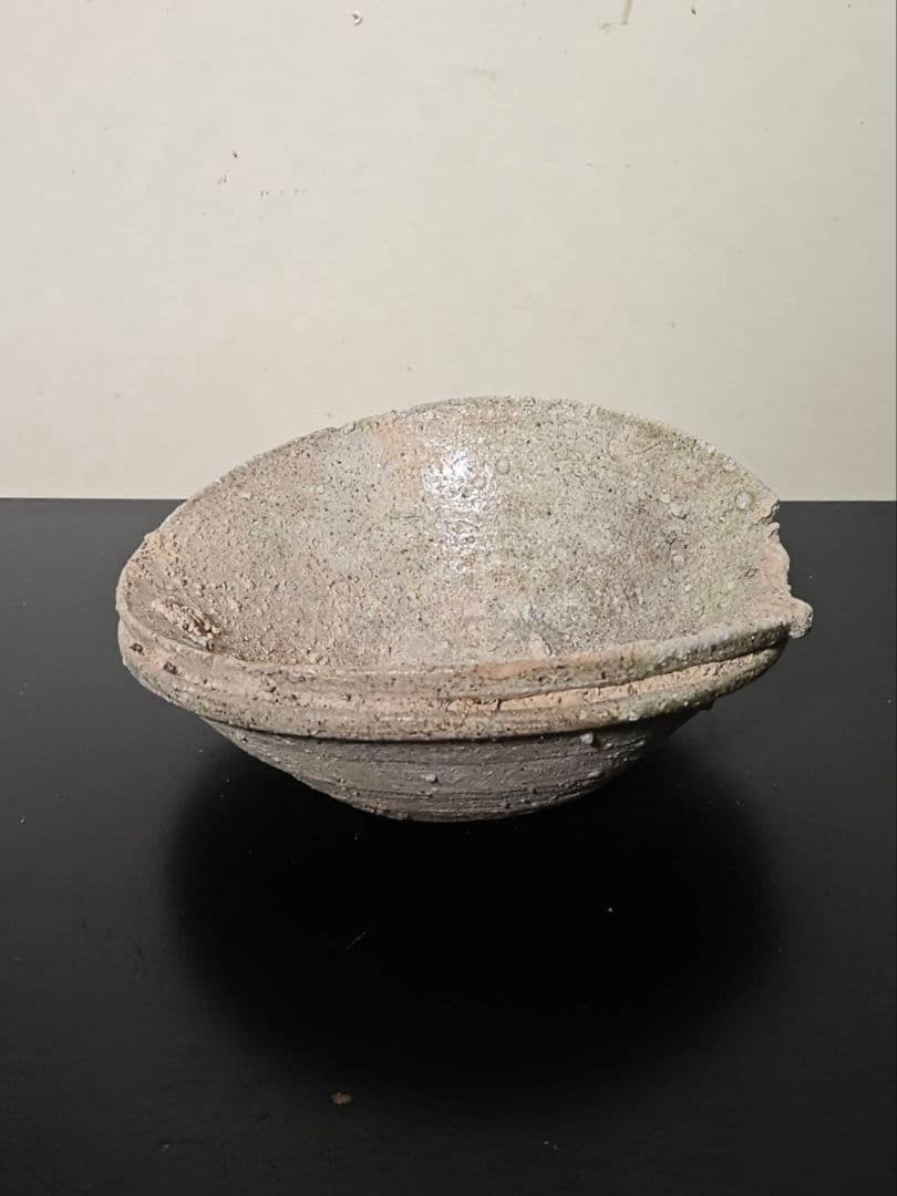 古常滑くっつき山茶碗　鎌倉時代　発掘品　自然釉　窯変　花呼ぶ器　古美術