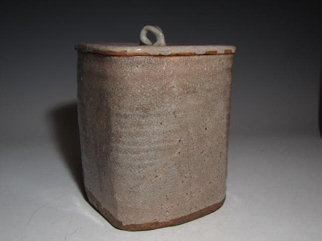 古萩四方水指 表千家 十二代 惺斎花押 味わい深い時代の名品 k557