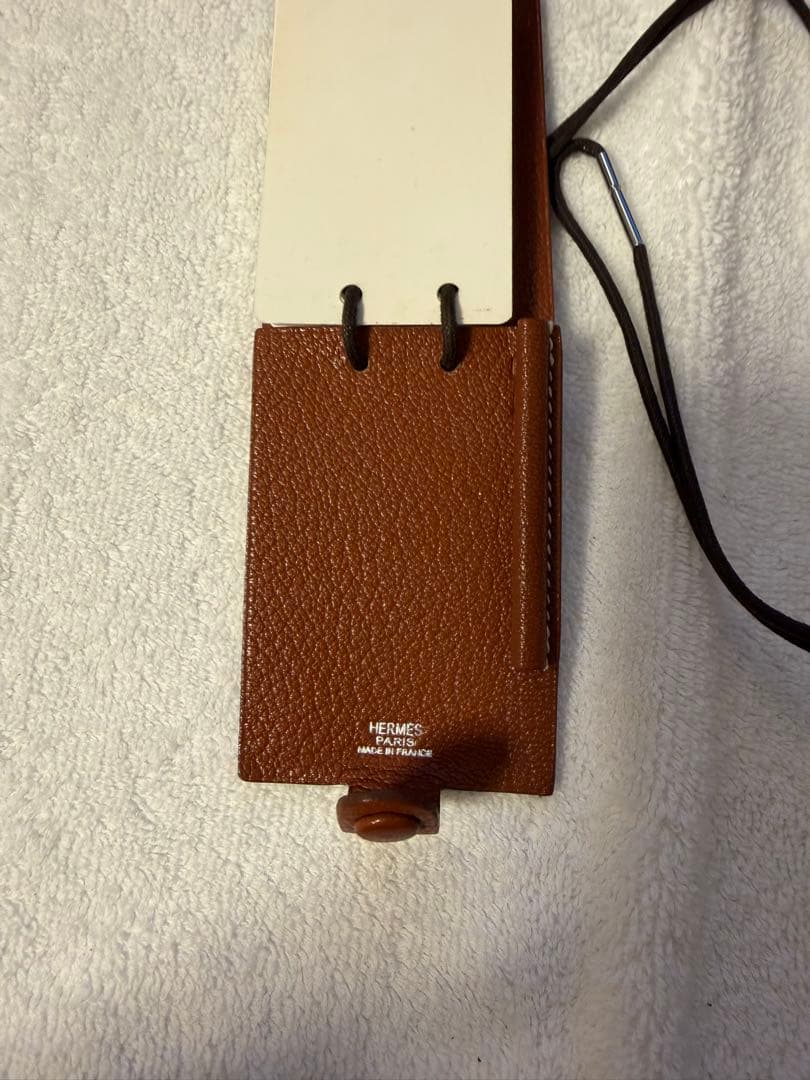 エルメス ネックストラップ・メモ帳カバー　レザー