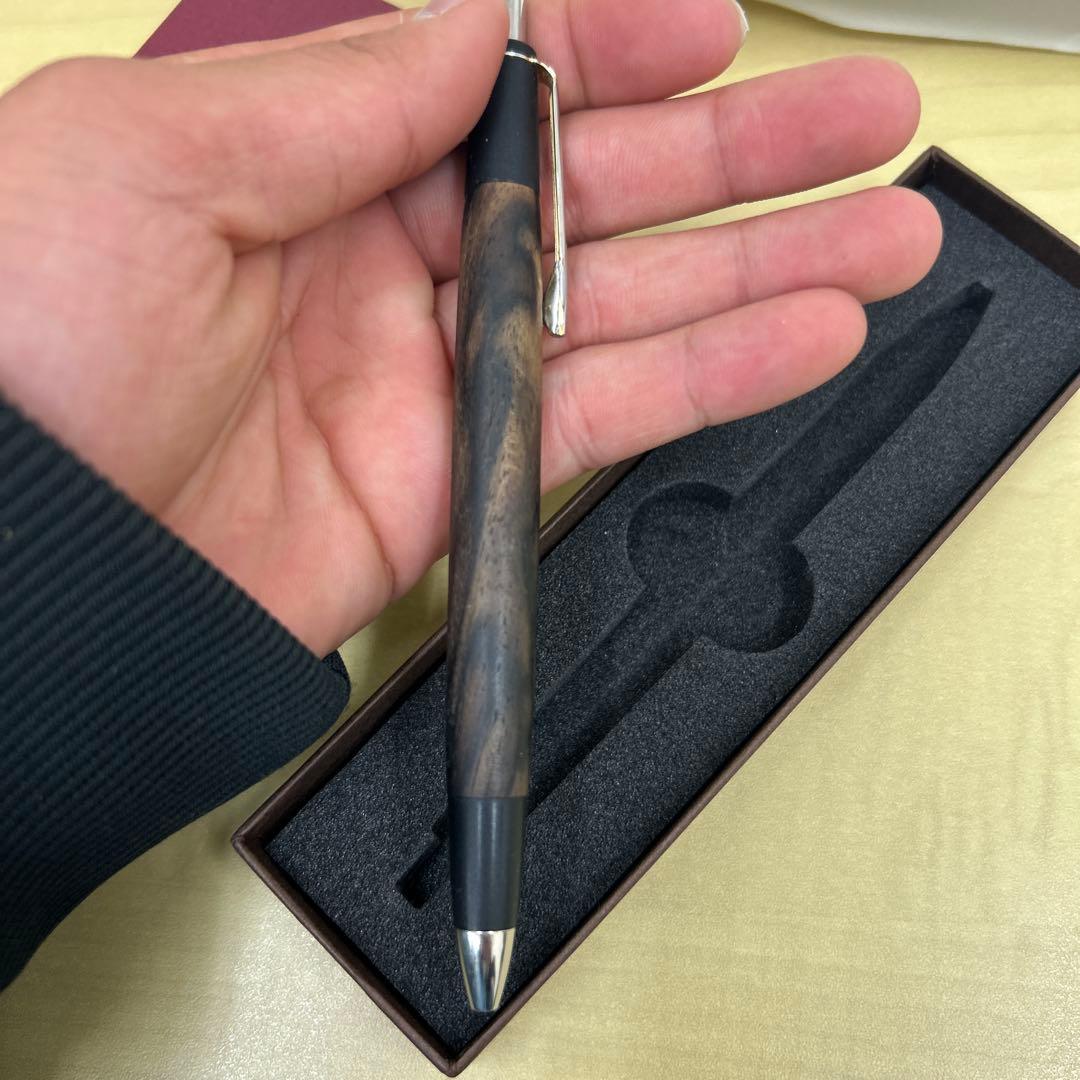 ボナンペン　黒柿孔雀杢　特注　野原工芸似　（工房楔シャープペンシル　シャーペン