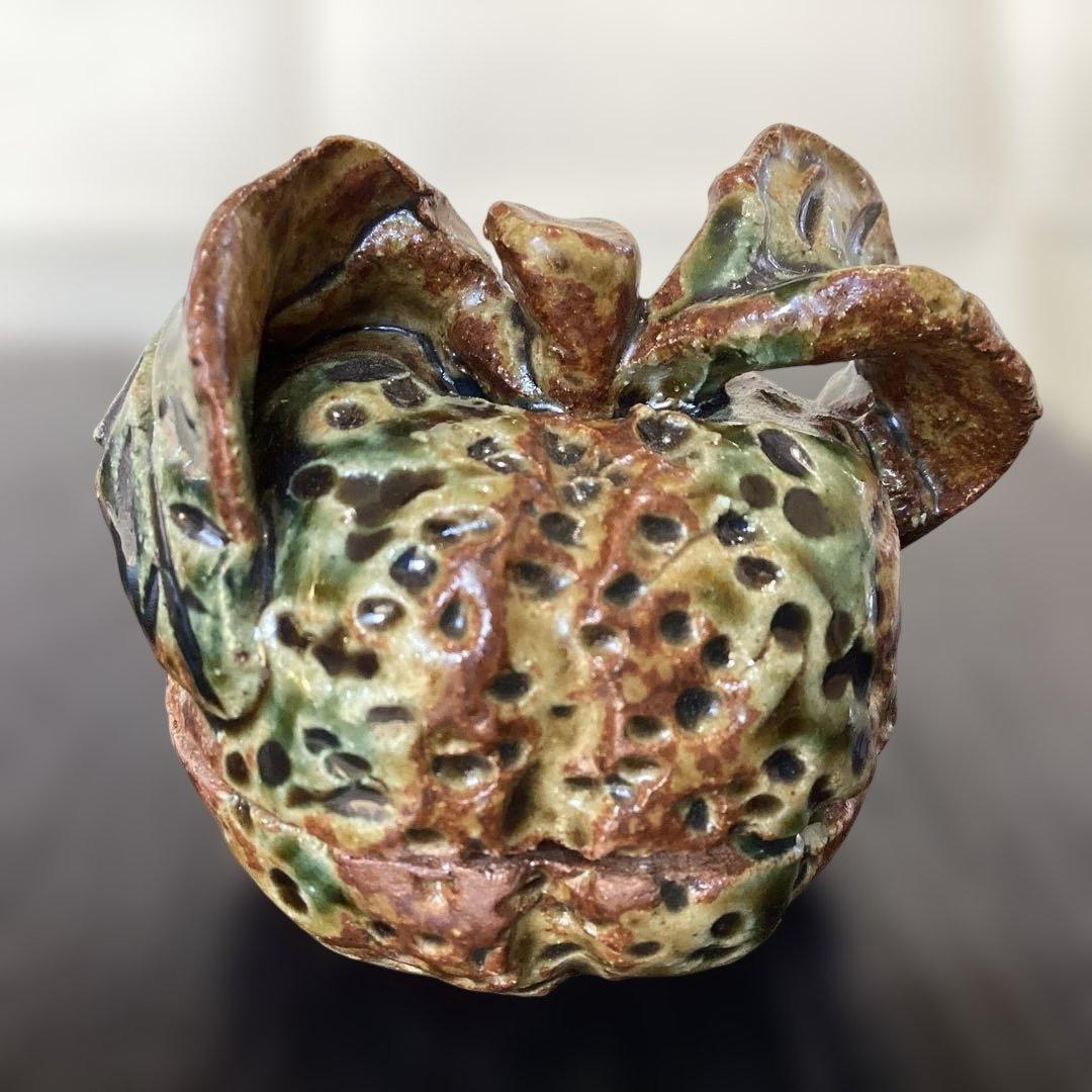茶道具　香合　柚子型陶器 美品　陶芸品
