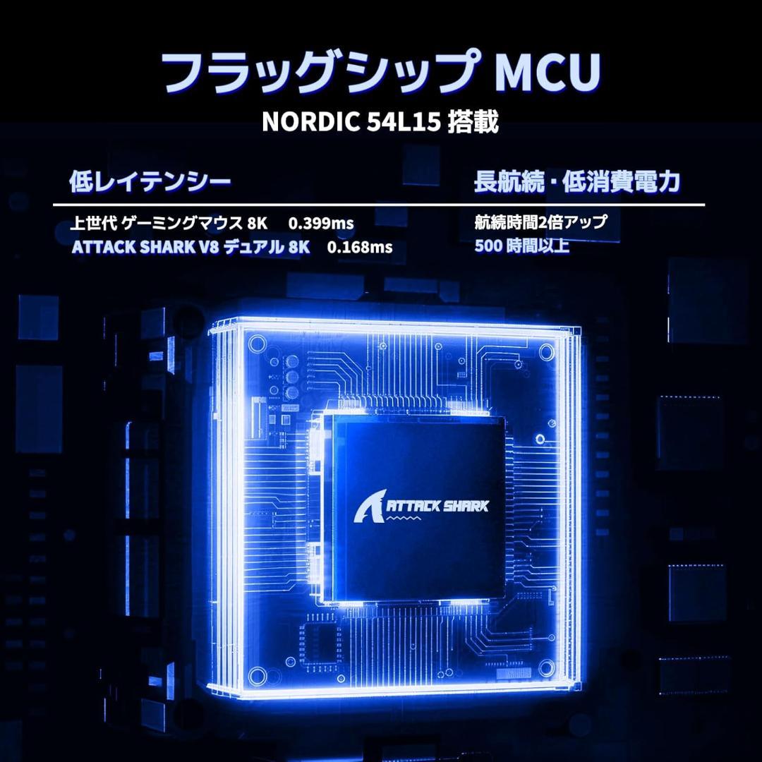 【新品】ATTACK SHARK V8 ゲーミングマウス ホワイト 8K対応