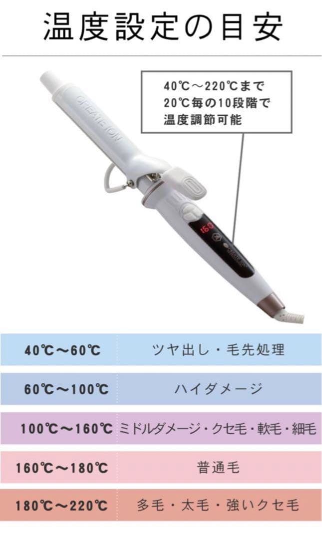 新品 クレイツ エレメアカール 32mm SC-G73310W ヘアアイロン