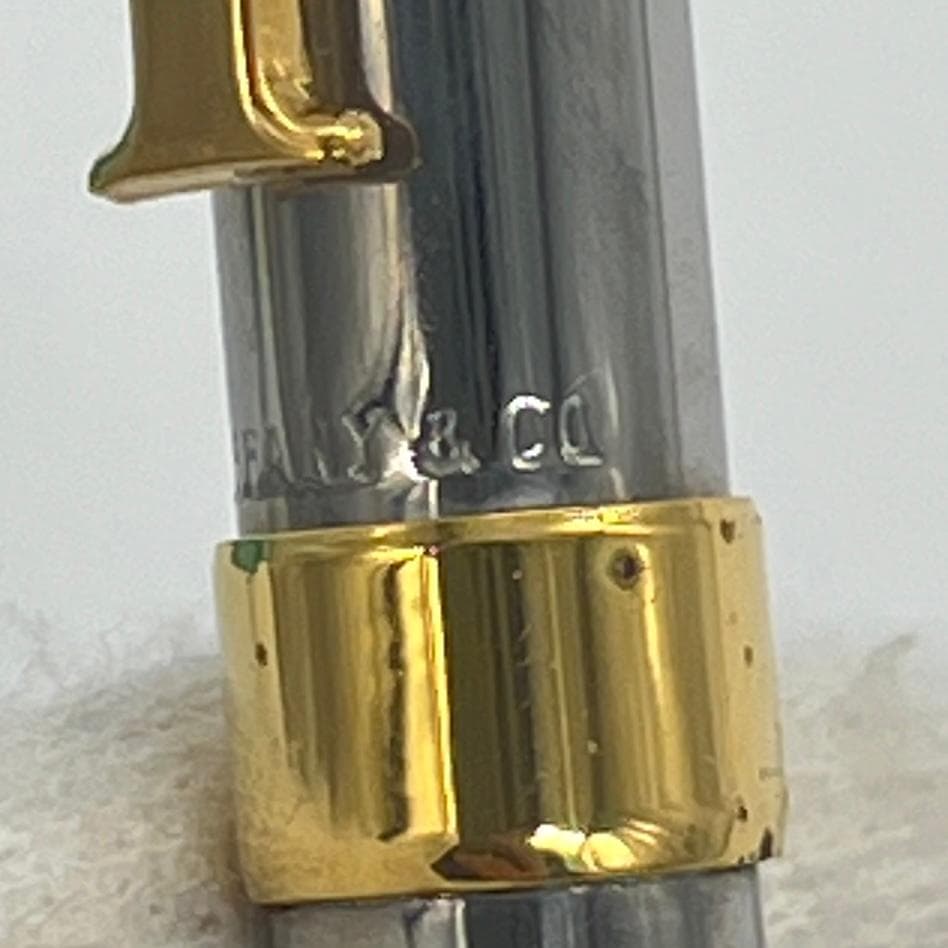 ティファニー Tクリップ ボールペン シルバー×ゴールド 箱付き