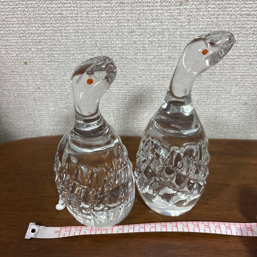 ガラス製蛇　オブジェ 2個セット　高さ16㎝と17、5㎝