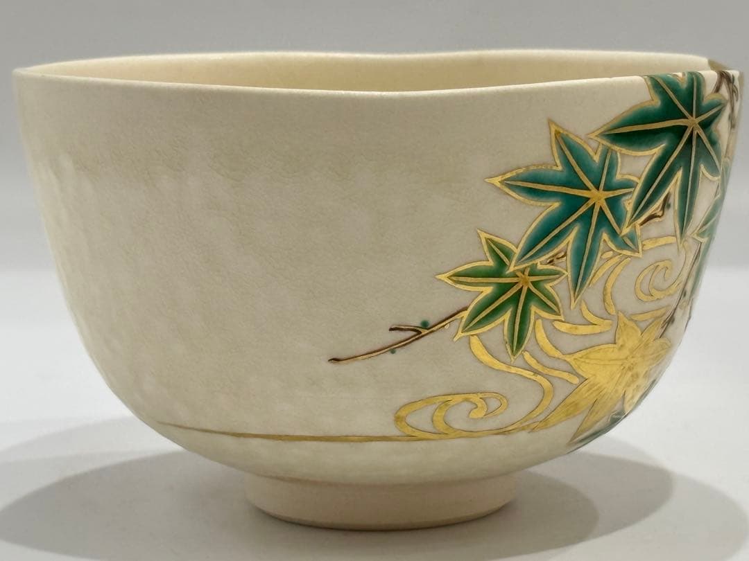 茶道具 青楓茶碗 色絵 中村能久 抹茶椀 共箱