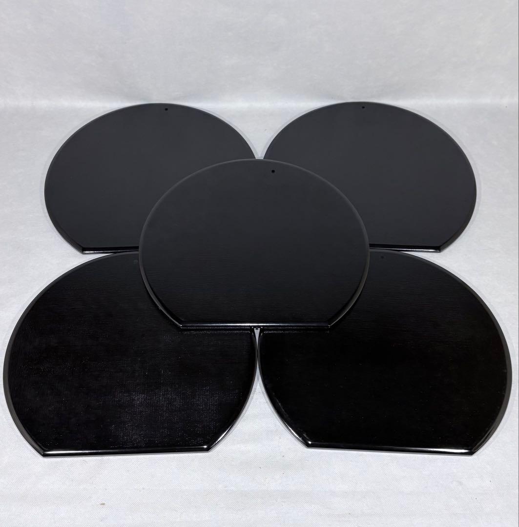 木製　黒塗半月盆　美品　未使用品　茶道　懐石道具　送料込