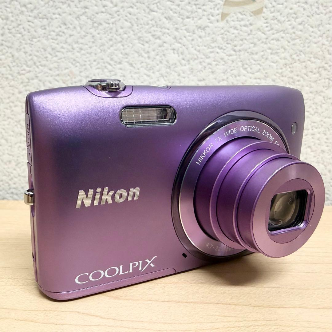 Nikon ニコン クールピクス S3500 デジカメ コンデジ パープル 紫
