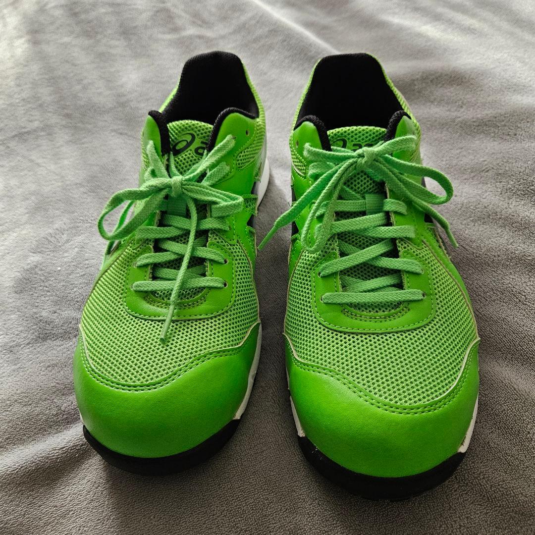 美品 asics 安全靴 FCP106 JSAA規格 26cm グリーン