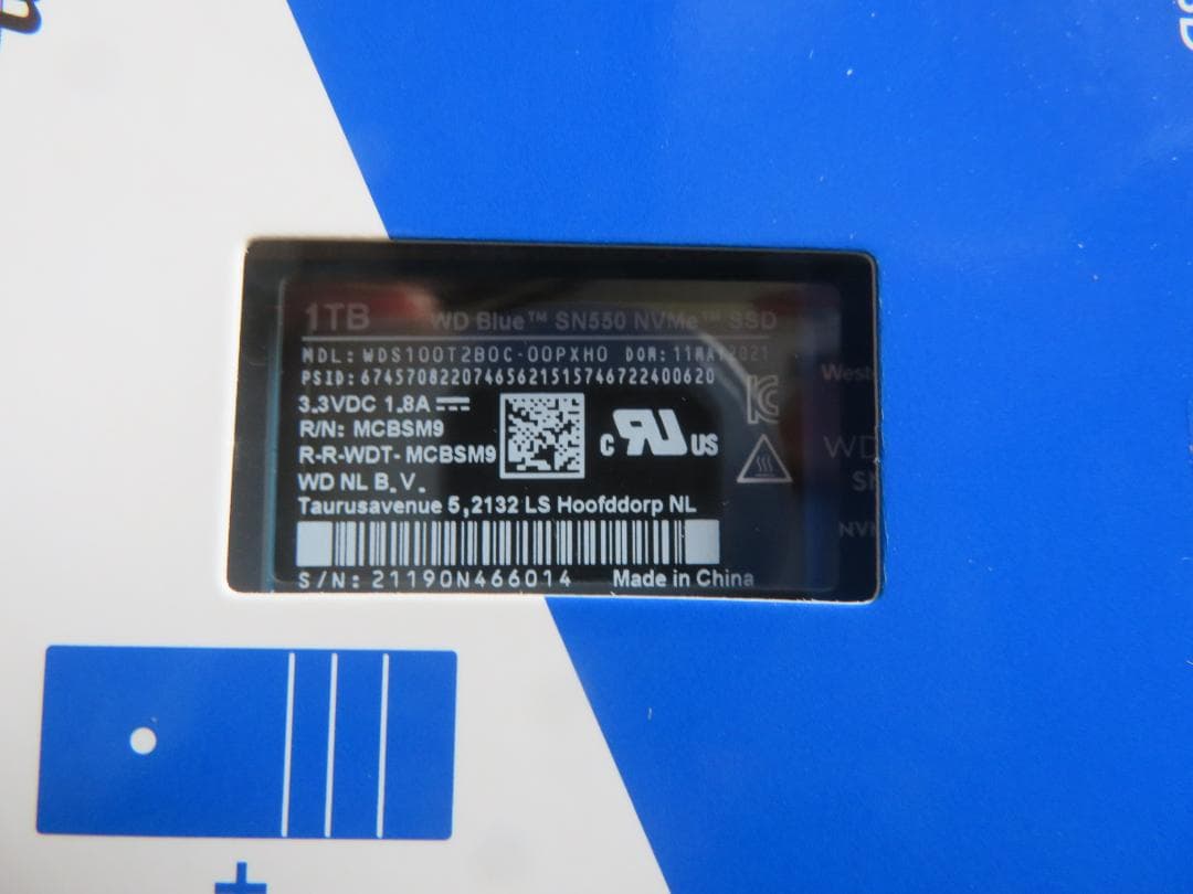 新品 Western Digital WD SN550 M2 SSD 1TB