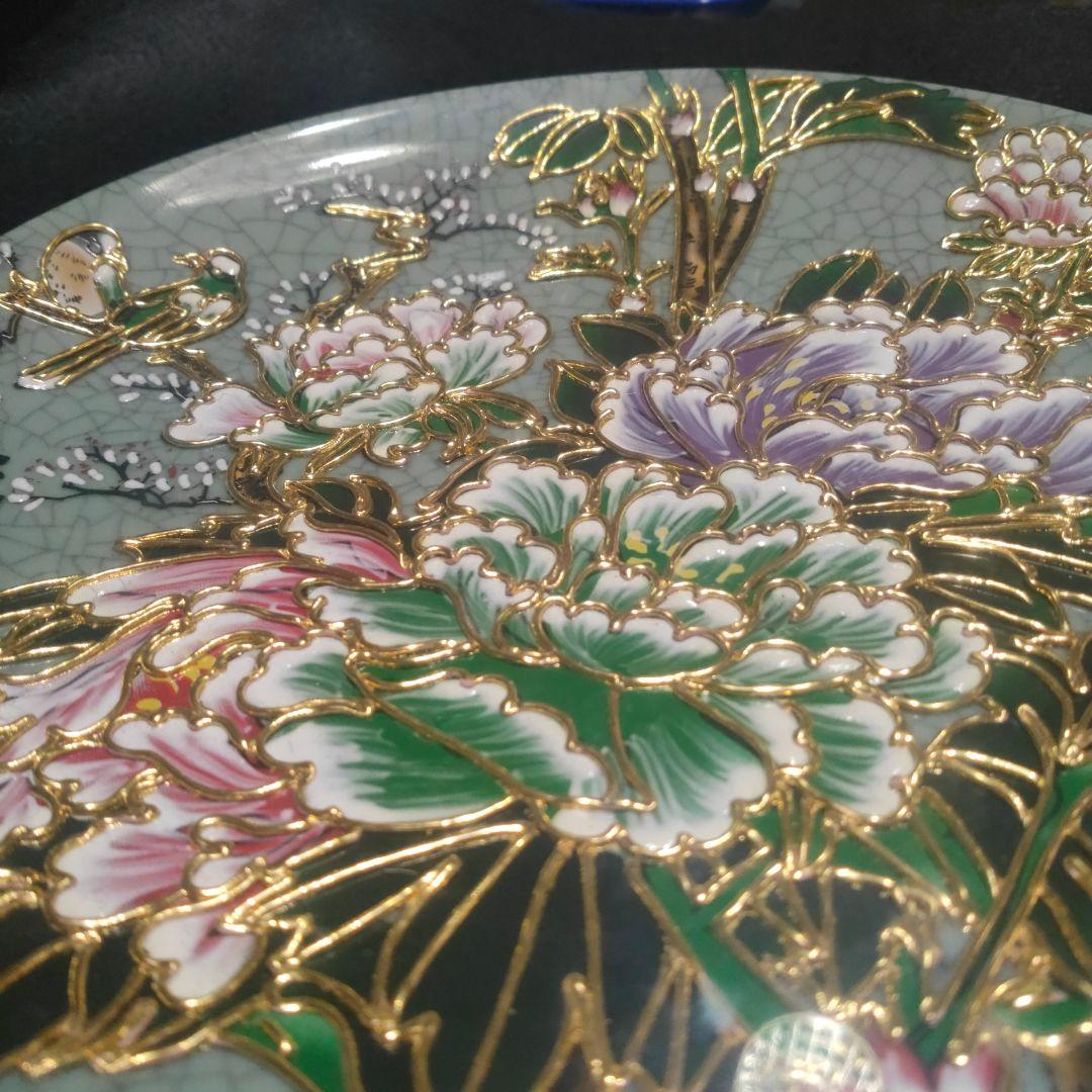 【25cm】玉堂富貴 吉祥 絵皿