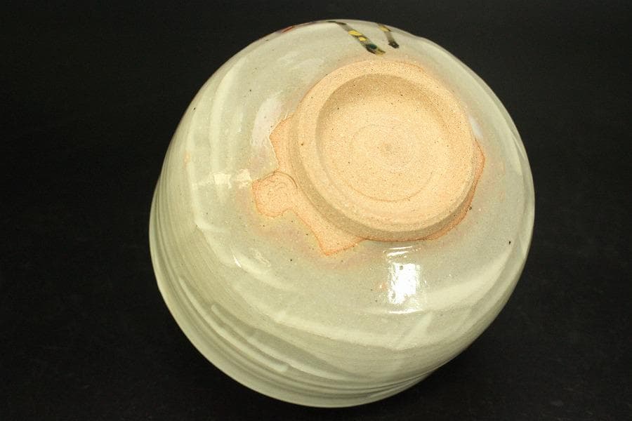 茶道具 茶碗 桃絵 泉涌寺 山川敦司造 美品 共箱(メ1650)