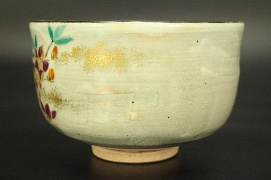 茶道具 茶碗 桃絵 泉涌寺 山川敦司造 美品 共箱(メ1650)