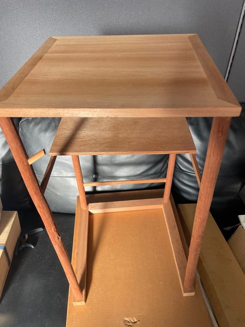 渡辺可映 寒雲卓 四方棚 裏千家 円能斎好み 紙箱 茶道具 木工芸 小棚