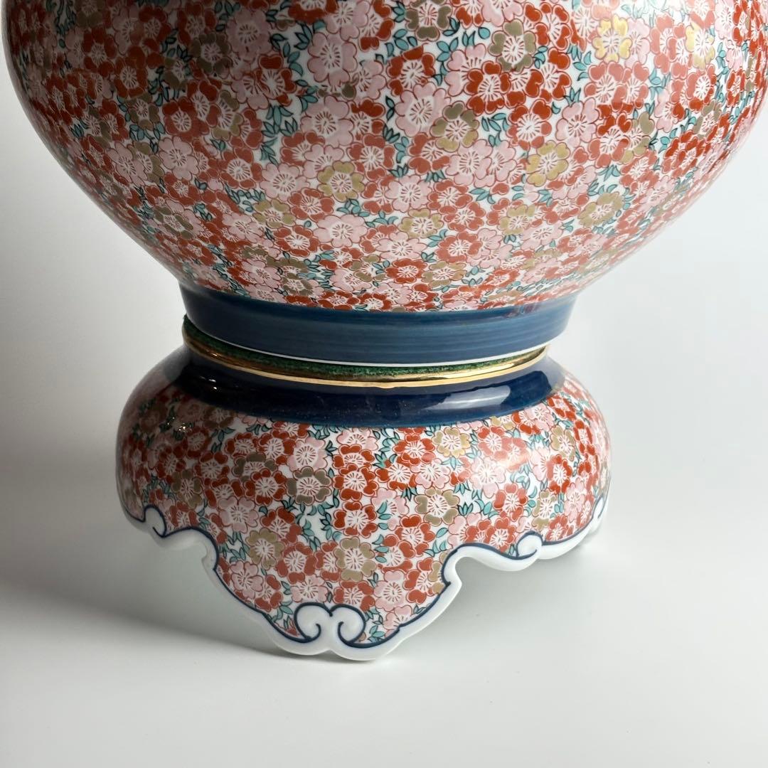 金龍窯 博山作 錦壺 有田焼 染錦 高さ約49cm 壺 飾壷 金彩