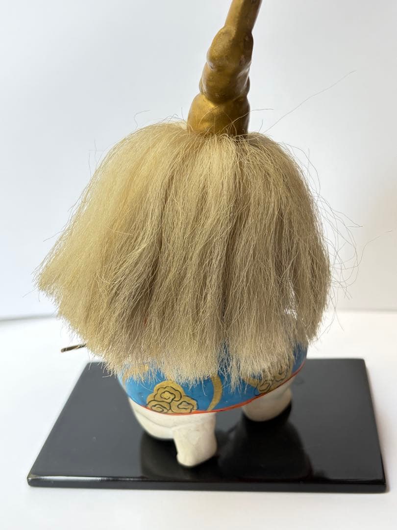加賀人形 御所人形「小鍛冶」稲荷明神 狐 能人形 古作 高さ14cm