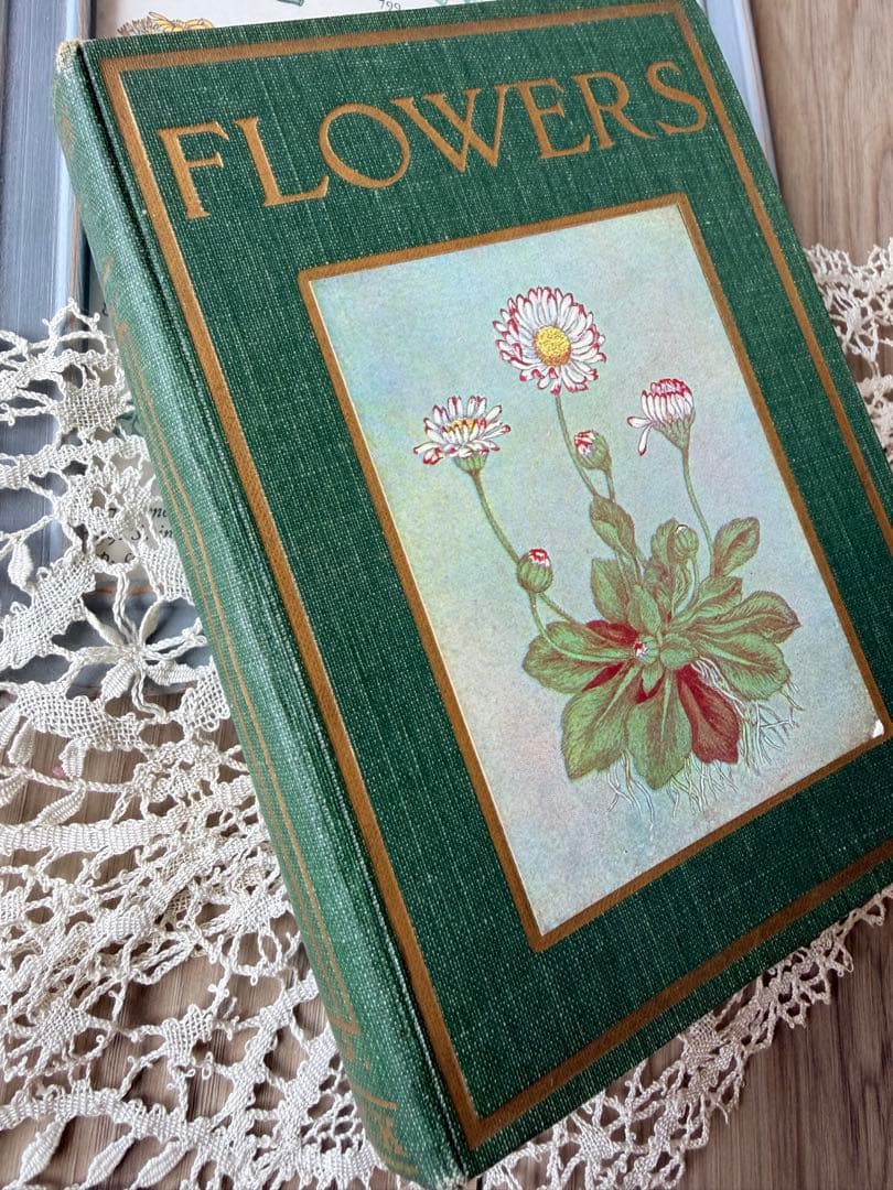 【希少・アンティーク洋書】“FLOWERS” ボタニカルアート図鑑 植物図鑑