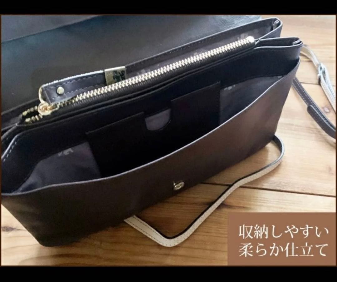 牛革お財布ポシェット 青海波スタッズ 旅行に最適