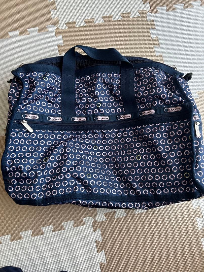 LeSportsac ネイビー 花柄 ボストンバッグ