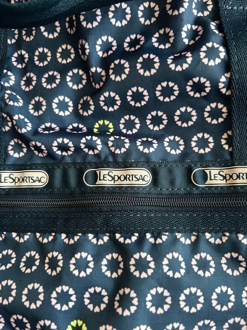 LeSportsac ネイビー 花柄 ボストンバッグ