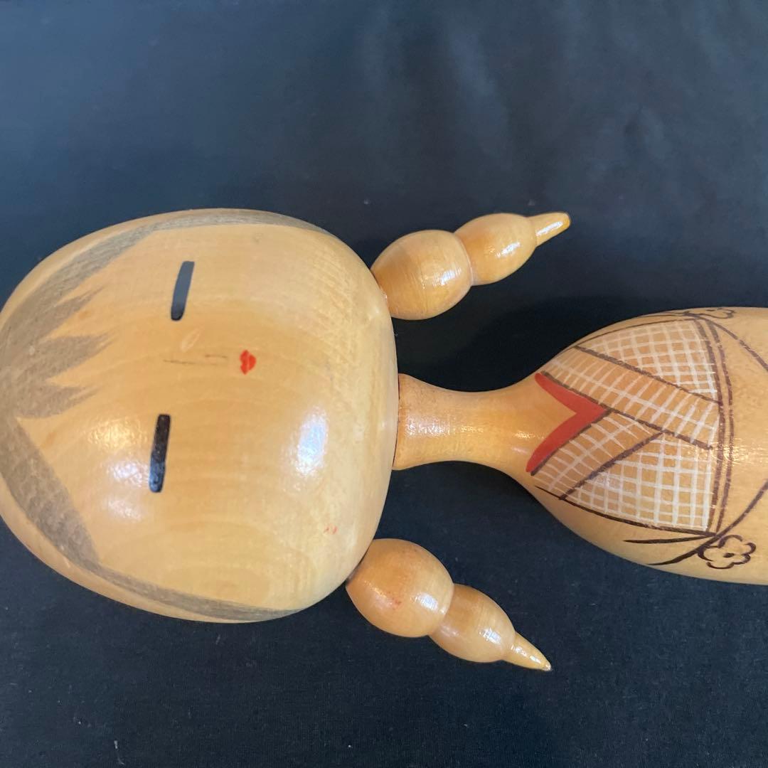 ヴィンテージクリエイティブ創作こけし【銘入り】二体　37センチ 29センチ