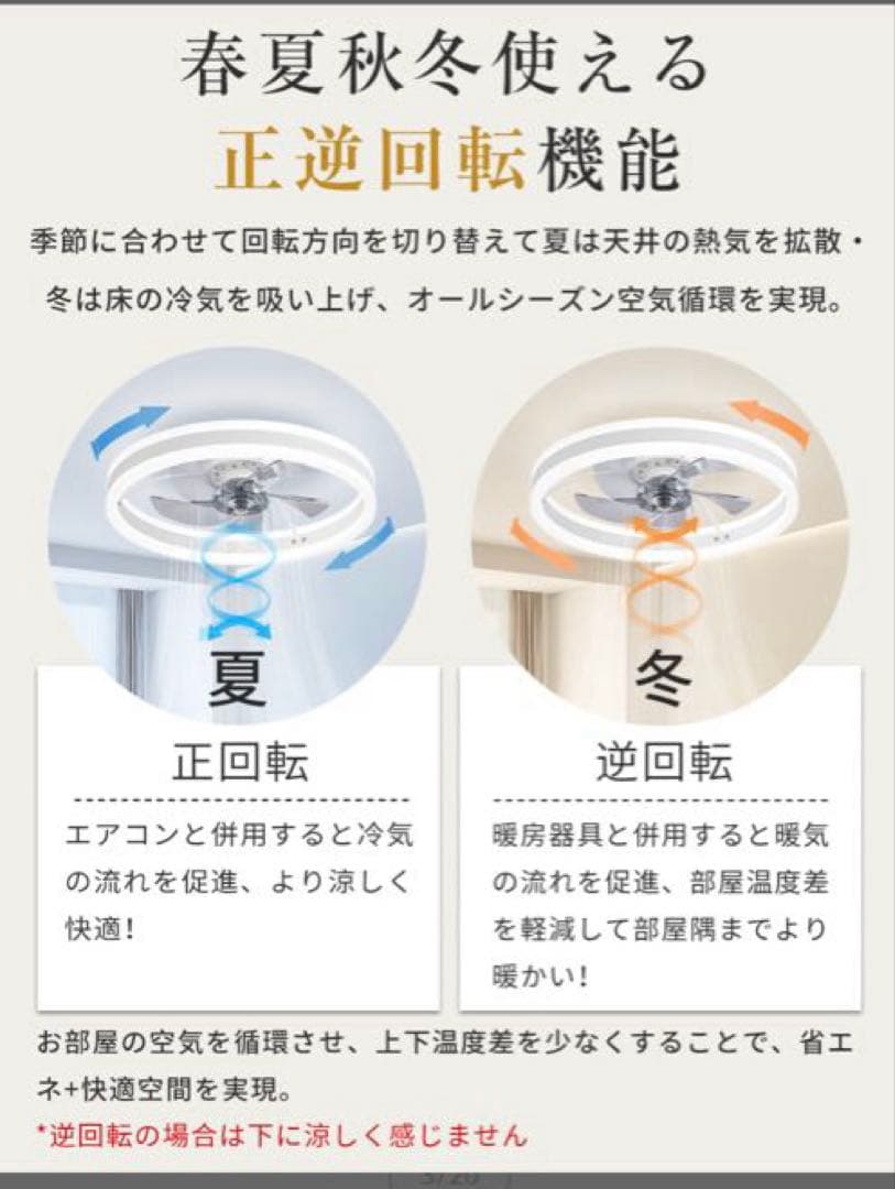シーリングファンライト DCモーター 6段階風量