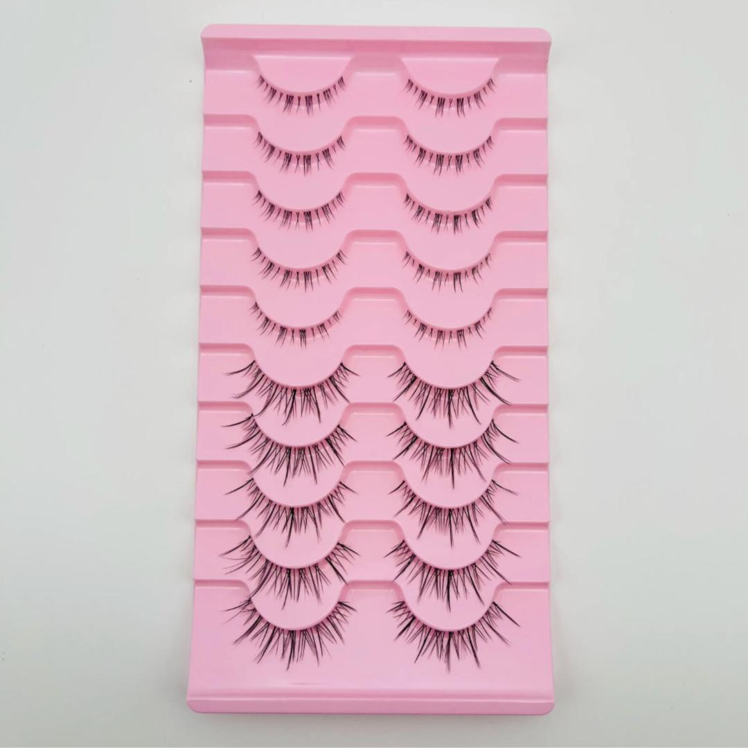 つけまつ毛 上下セット B フェイクミンク 黒 3D ブラック 自然なカール