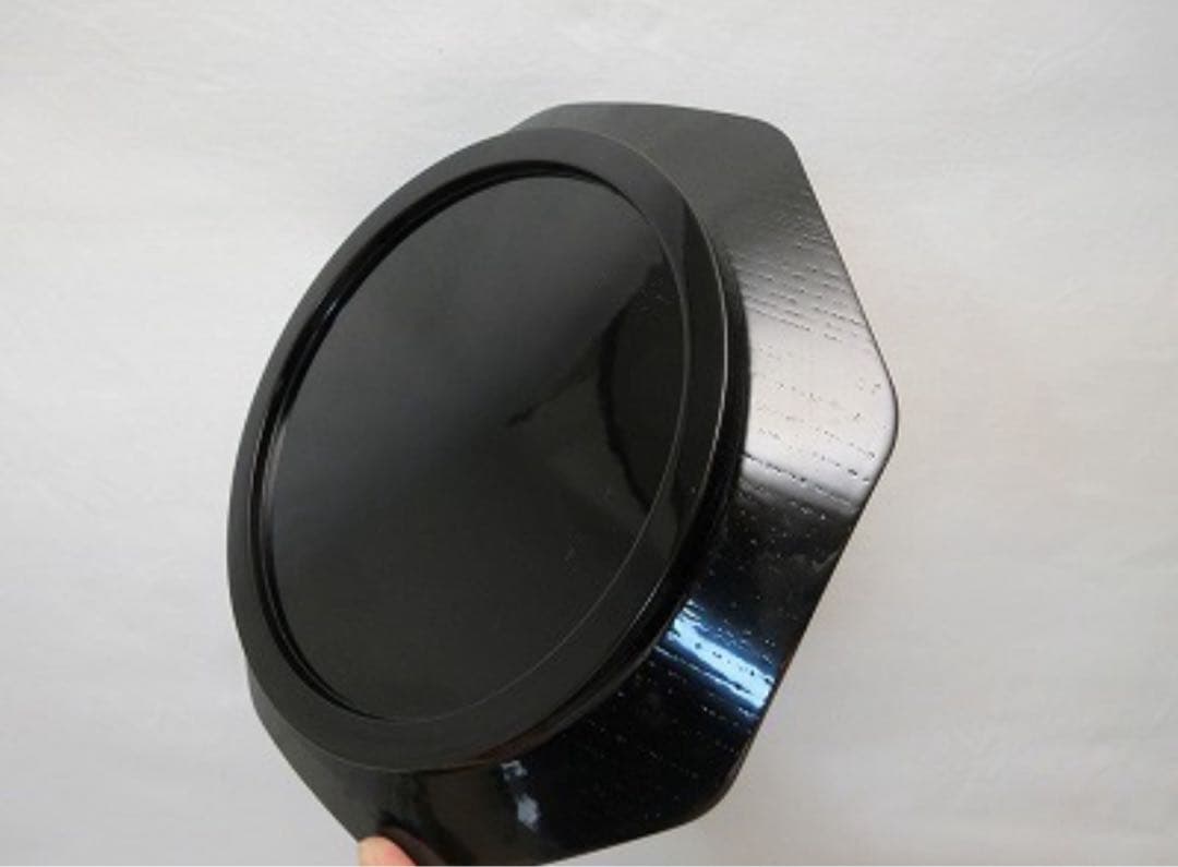 ほぼ未使用 茶道具 塗師 岩倉隆斎作（隆弘峯） 作 木製 八角形 菓子器 共箱