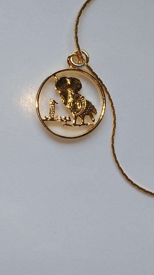 幸せを呼ぶフクロウ ギリシャ 1ドラクマ カットアウト  ネックレス 新品