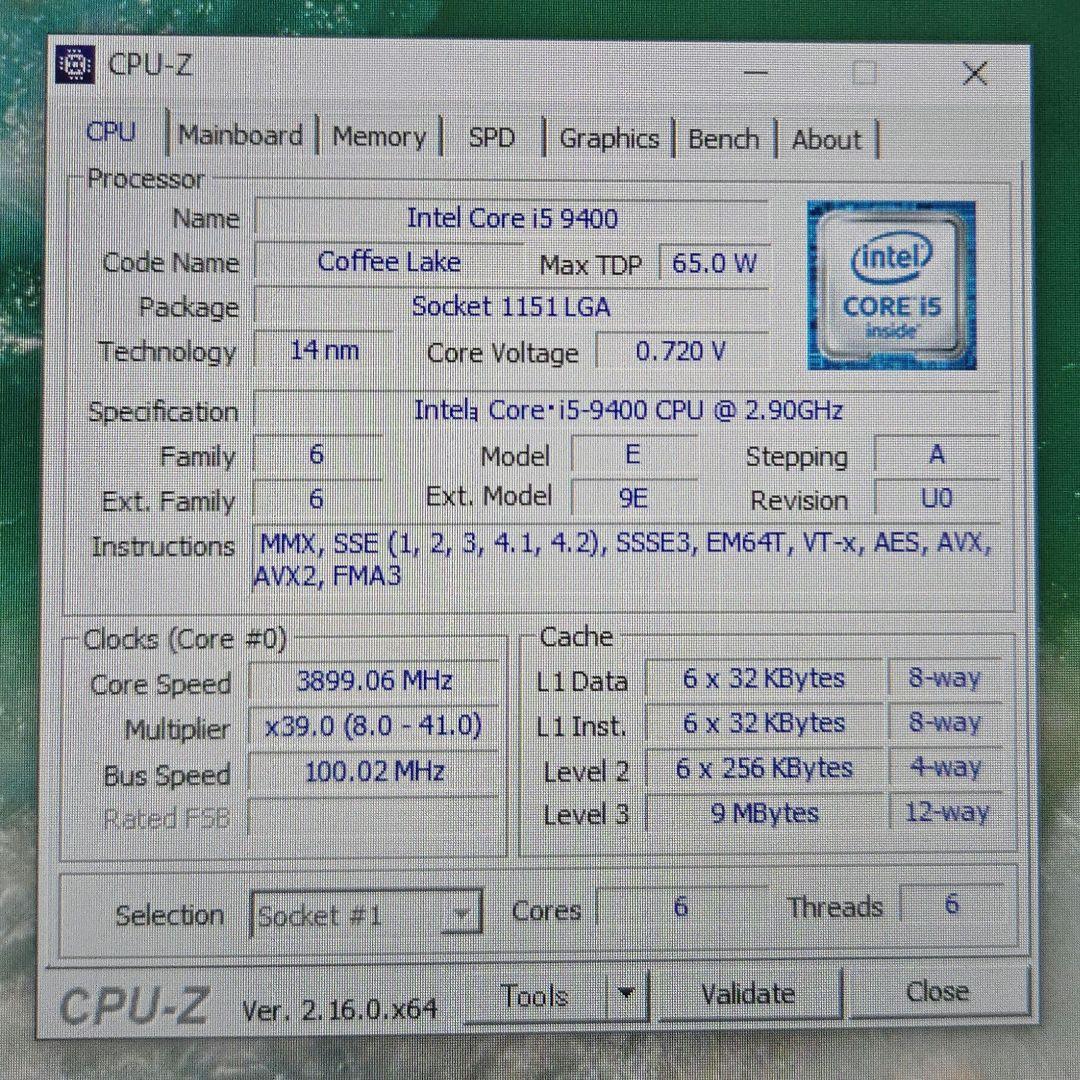 CPU i5-9400