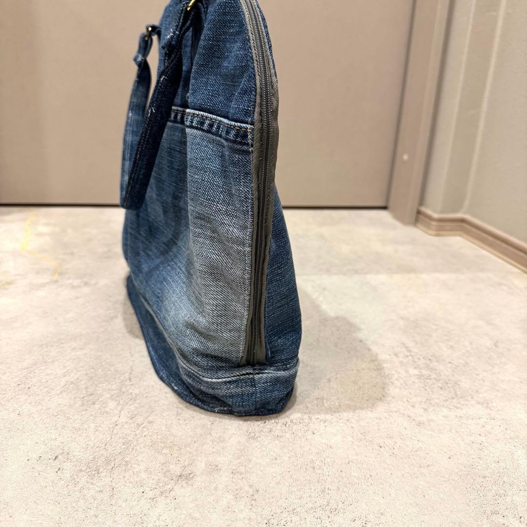 NO17 ハンドメイド　デニムボストンバッグ　デニムリメイク　トートバッグ
